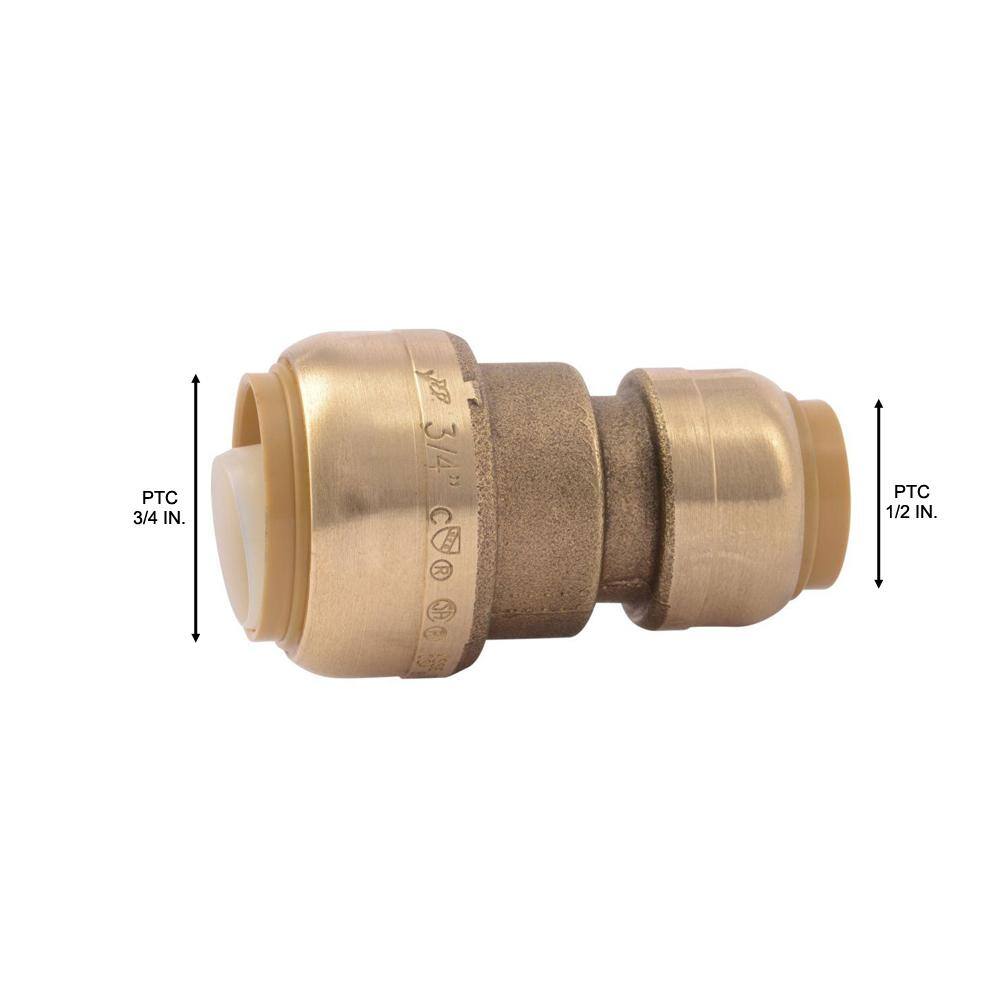 SharkBite 34 in. x 12 in. Push-to-Connect Brass Reducing Coupling Fitting U058LFA