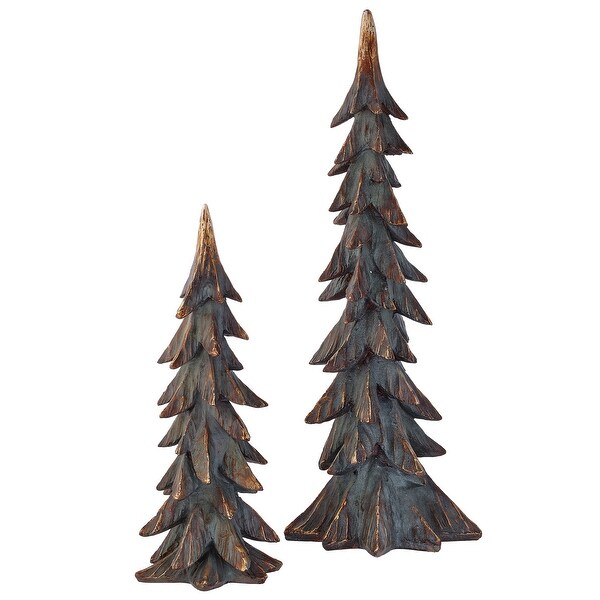 17.523 Resin Highlands Tree Set of 2