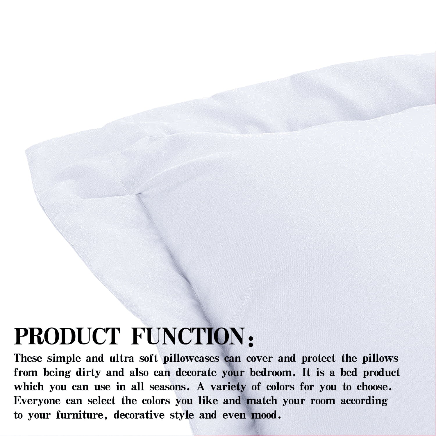 NTBAY 2 Pack Microfiber Queen Pillow Shams， Ultra Soft and Breathable Oxford Pillowcases with Envelope Closure， 20