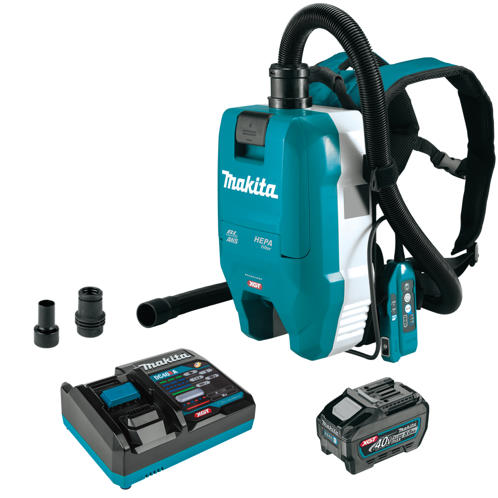 Makita 40V max XGT 1/2 Gallon HEPA Backpack Dry Dust Extractor Kit GCV06T1 from Makita