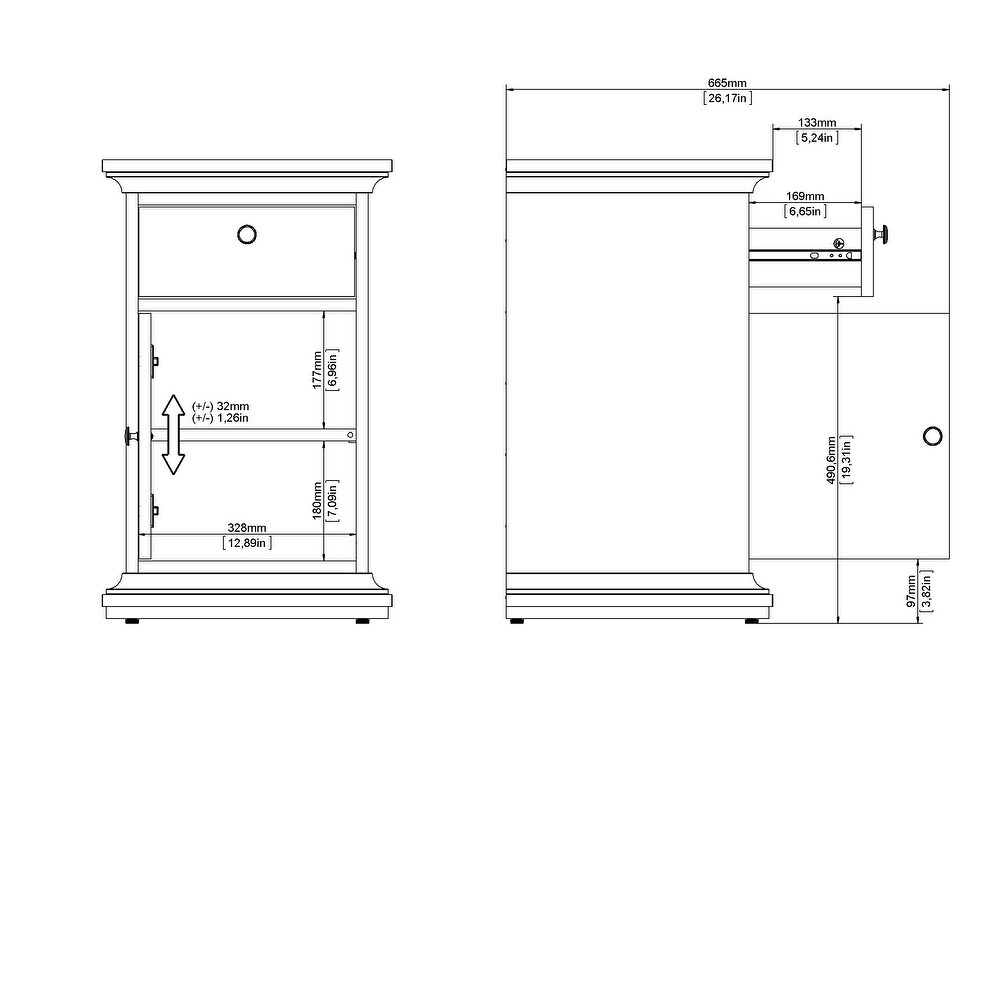 Porch   Den Virginia 1 drawer  1 door Nightstand