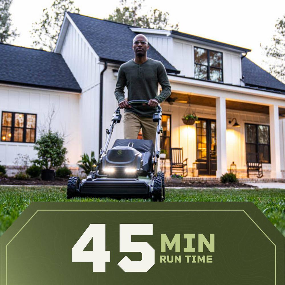 Green Machine GMSM6200 62V Brushless 22 in. Electric Cordless Battery Self- Propelled Lawn Mower with 2 4.0 Ah Batteries and Charger