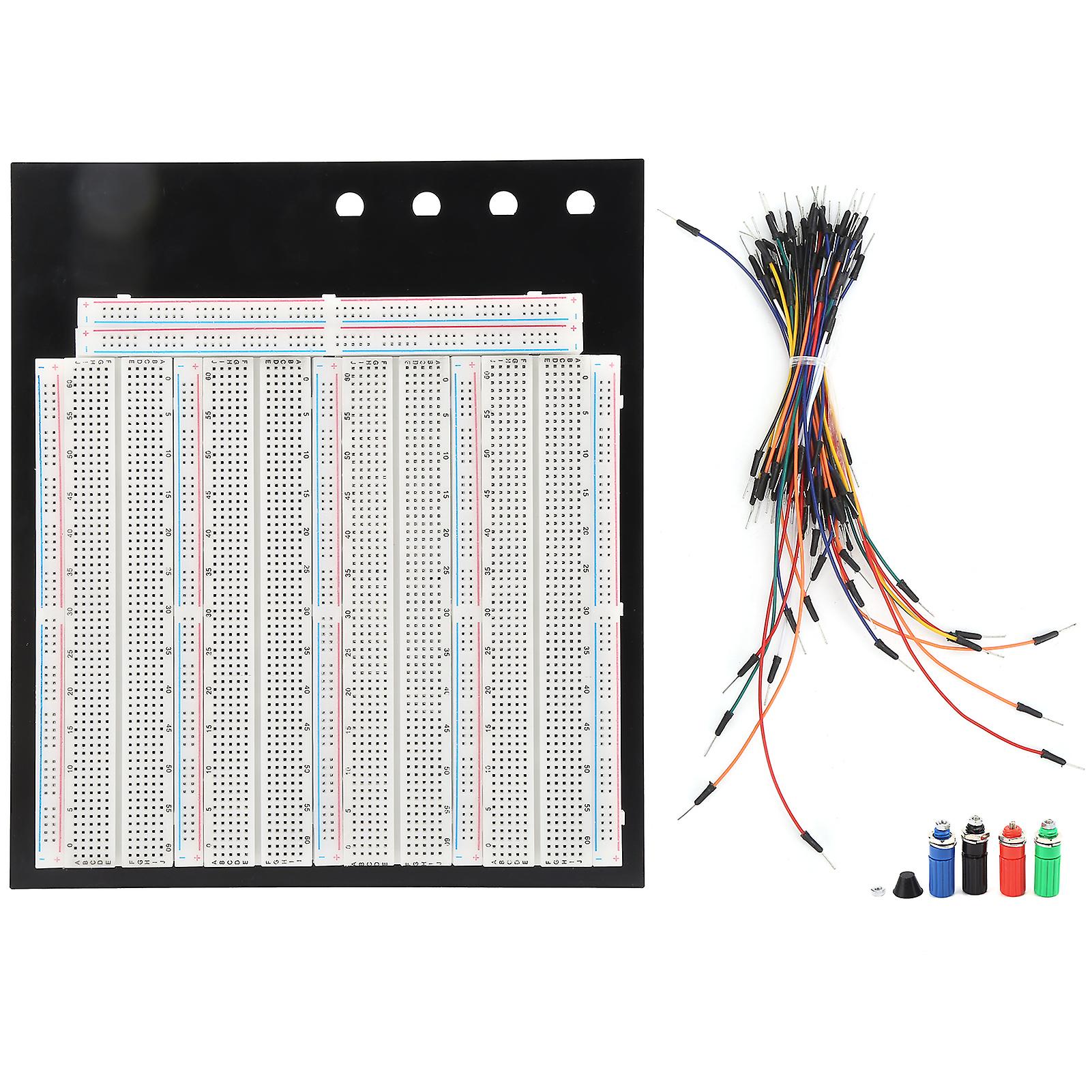 Solderless Breadboard 3220 Points With 65 Jumper Wires 4 Binding Posts For Prototyping Circuit