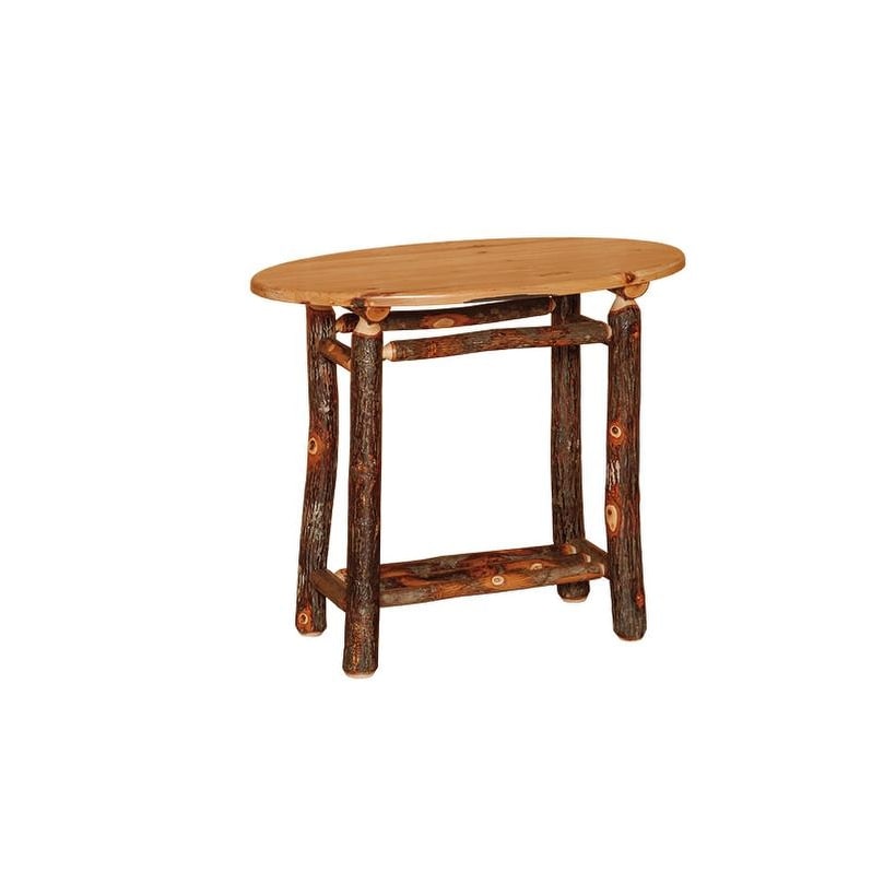 Hickory Log Adirondack Oval End Table