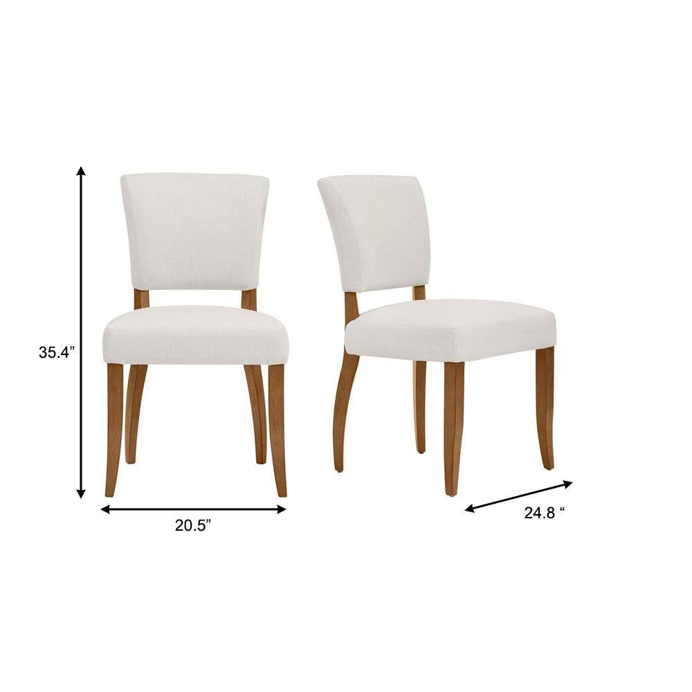 Home Decorators Collection Ivory Upholstered Dining Chairs with Haze Finished Wood Accents (Set of 2) PJC454-PJ222