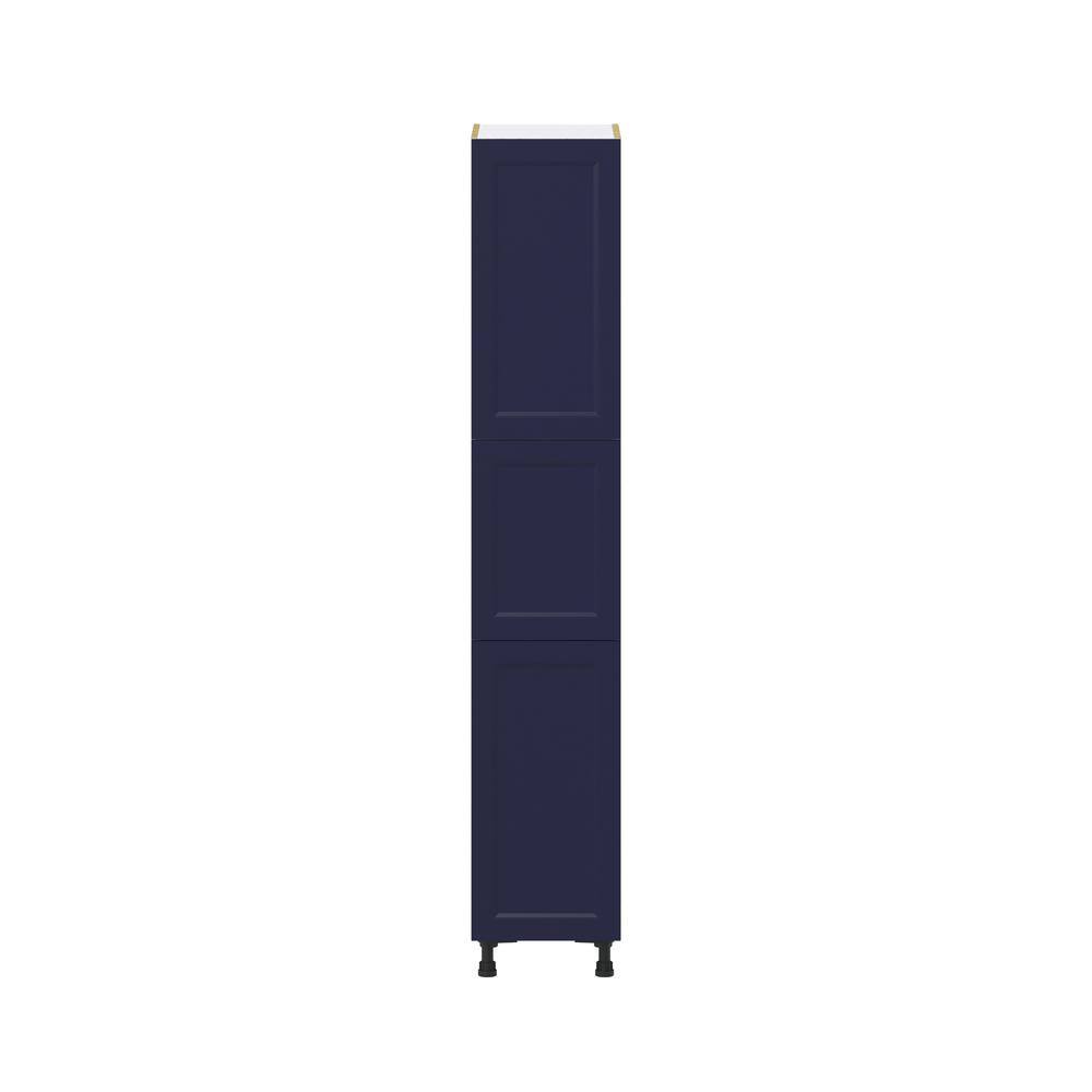 J COLLECTION Devon 15 in. W x 84.5 in. H x 24 in. D Painted Blue Shaker Assembled Pantry Kitchen Cabinet with 4 Shelves DST152484.5(LR)-DV