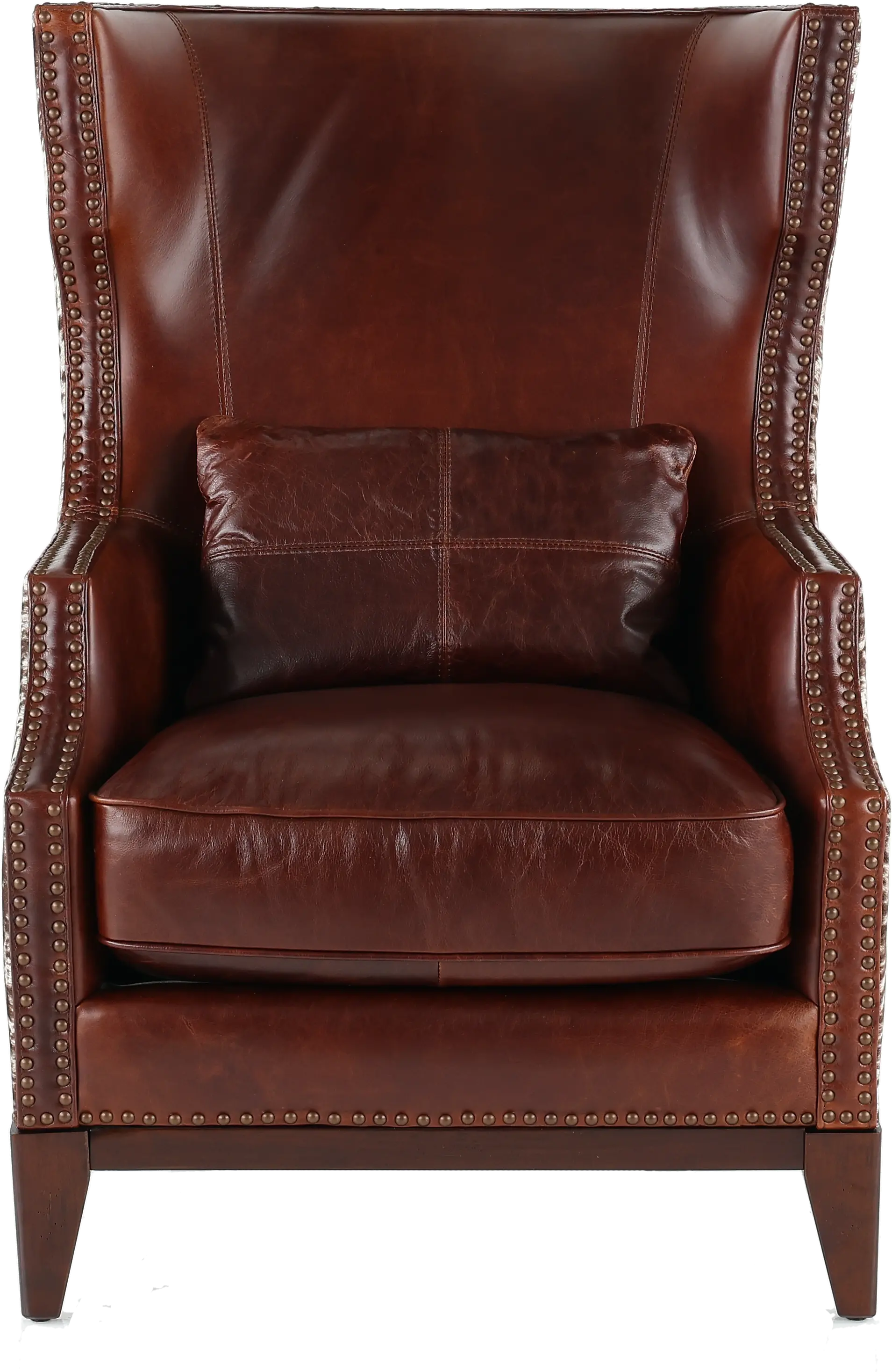 Havana Chocolate Brown Leather Wingback Chair