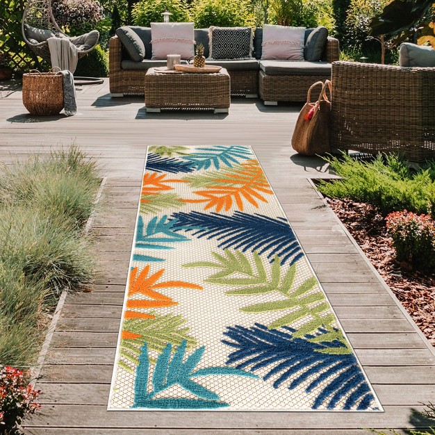 World Rug Gallery Evora Palm Frond Indoor outdoor Area Rug