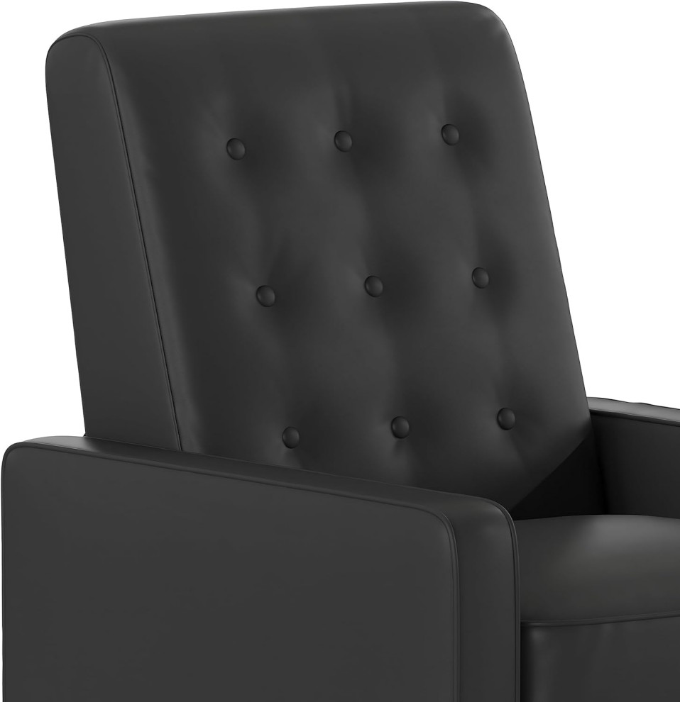 Pushback Recliner  Button Tufted Back  ampTrack Arms   Modern   Recliner Chairs   by Decor Love  Houzz