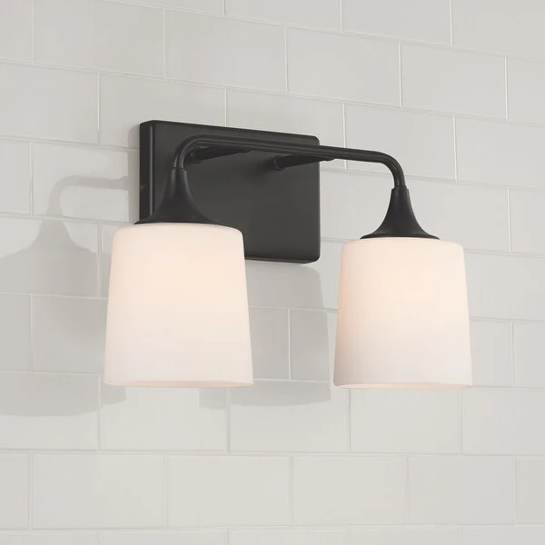 Presley 2-light Bath/ Vanity Fixture w/ Soft White Glass