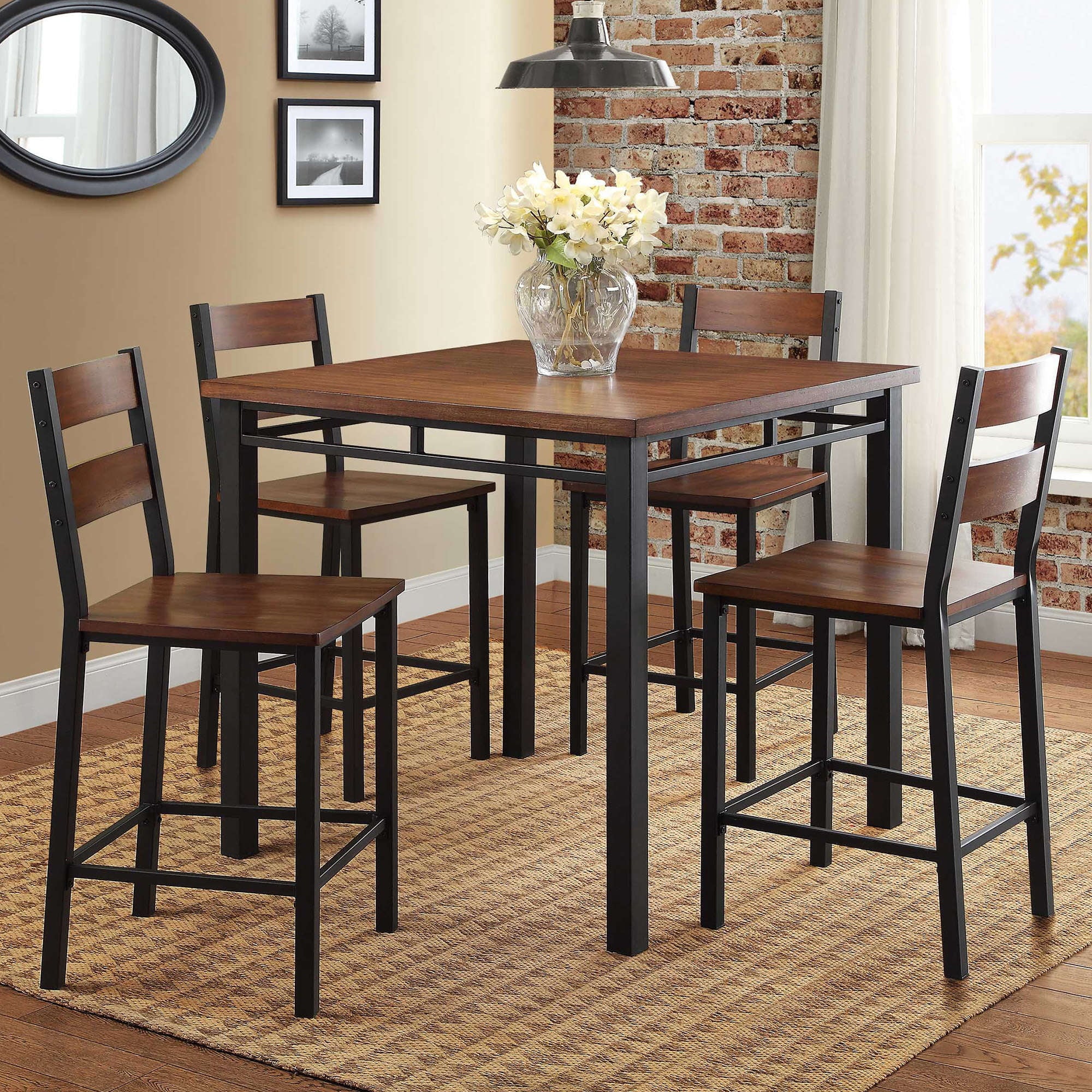 Better Homes & Gardens Austen 5-Piece Counter Height Dining Set, Vintage Oak