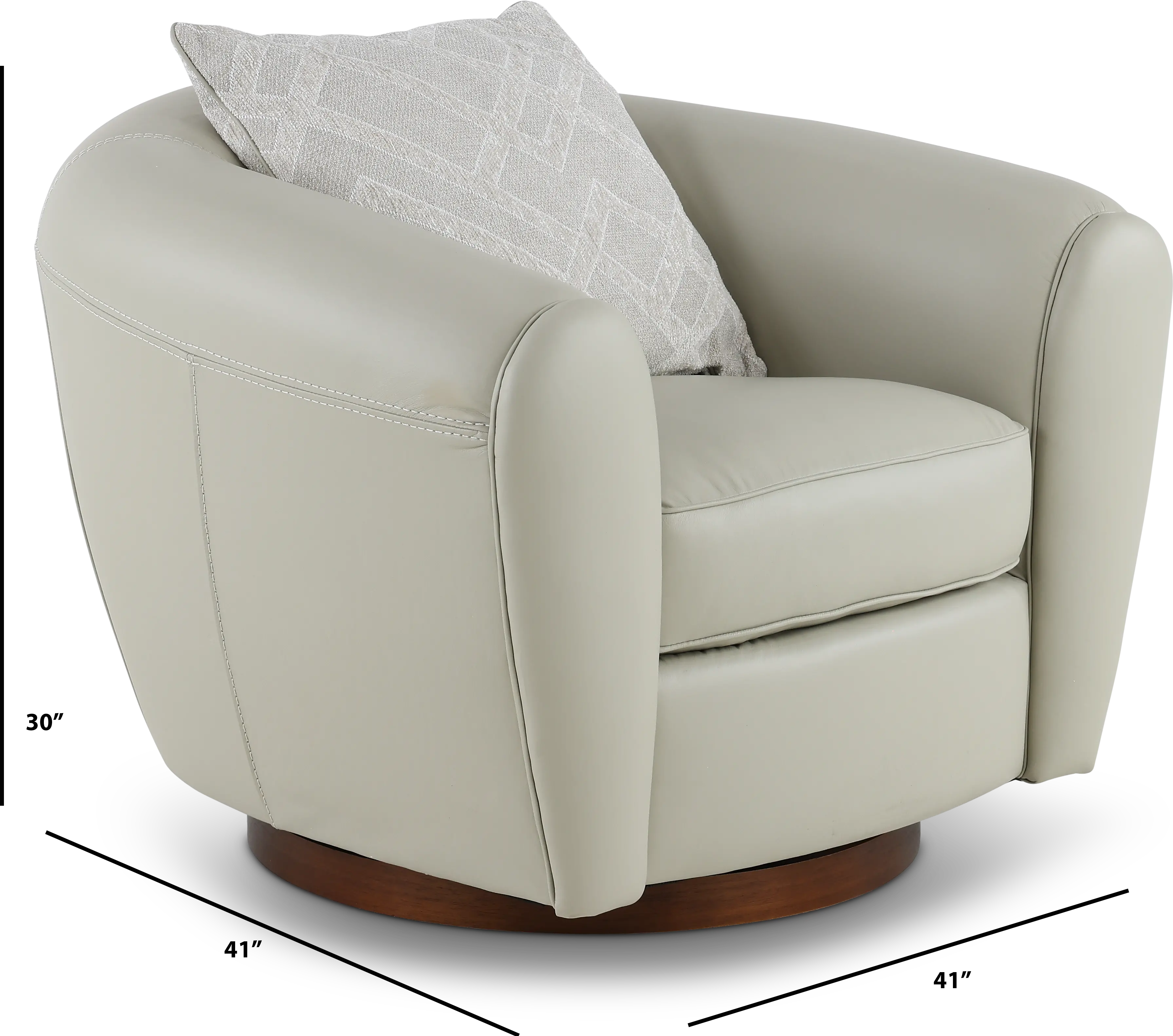 Bali Gray Leather Swivel Chair