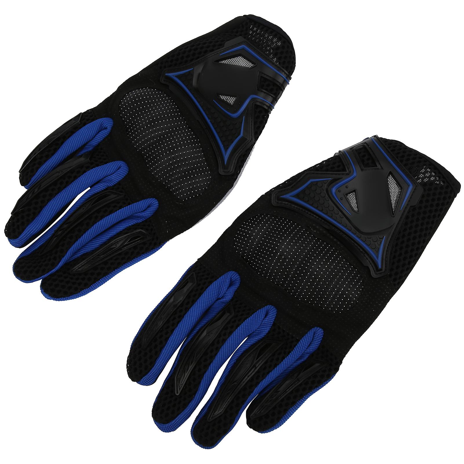 1pair Motorcycle Bike Cycling Breathable Antifall Finger Guard Handguard Unisex Gloves(blue Xl)