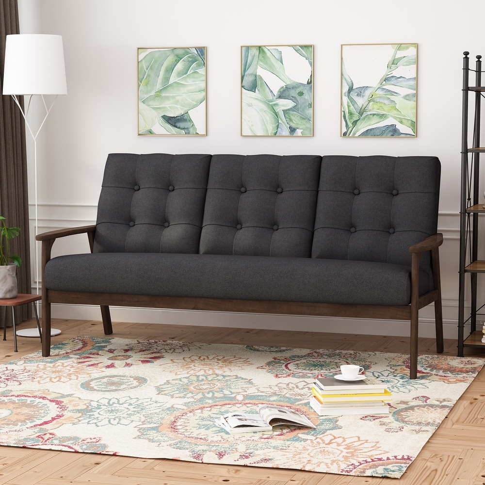 Duluth Black Tufted Accent Sofa by Christopher Knight Home