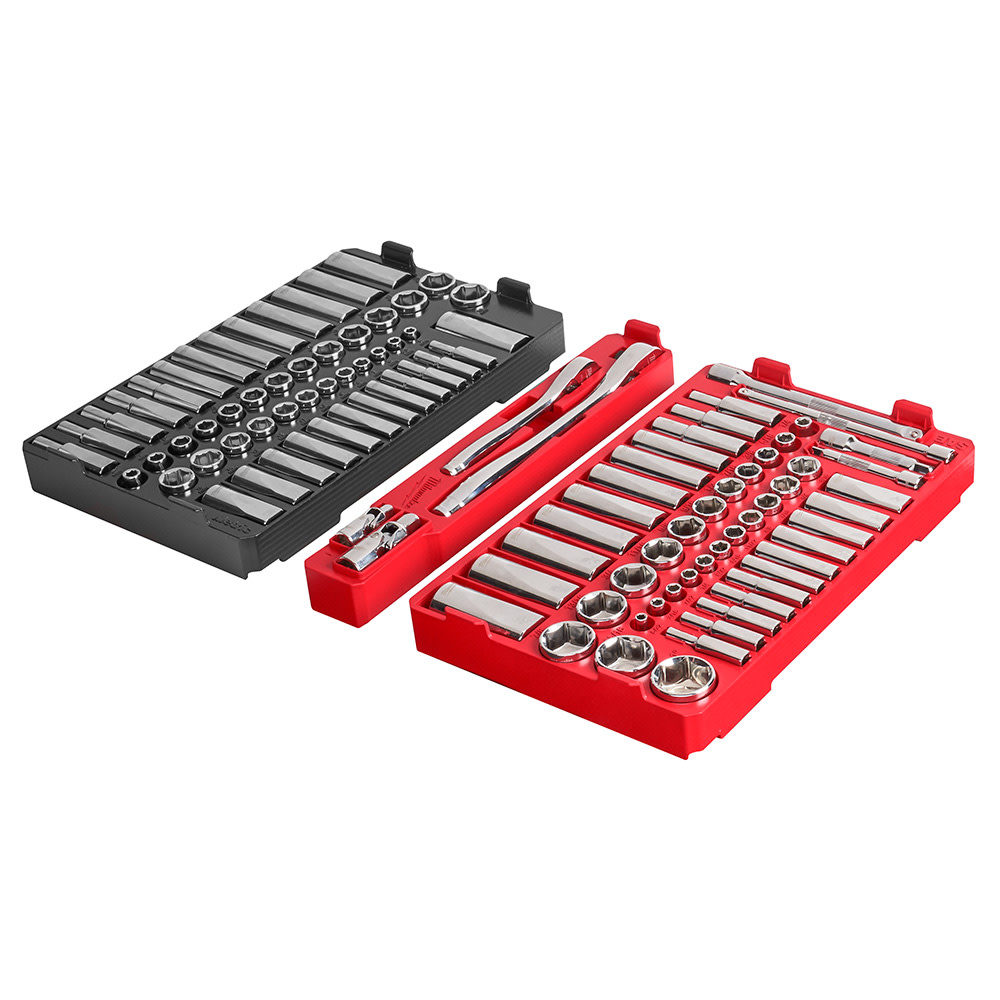 1/4 and 3/8”  106pc Ratchet and Socket Set in PACKOUT ; SAE and Metric ;