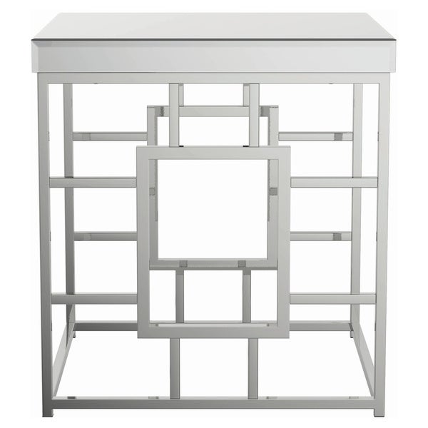 Coaster Furniture Dafina Chrome Geometric Frame Square End Table