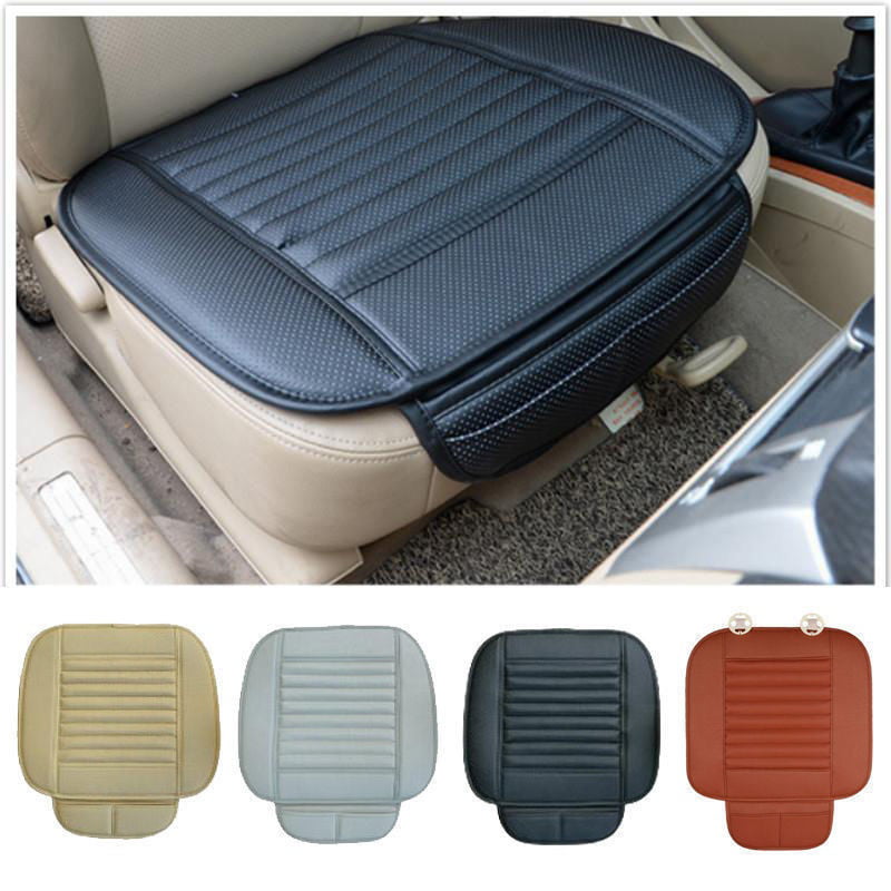 Zoiuytrg Universal Black Car Front Seat Cover Breathable PU leather Seat pad Cushion