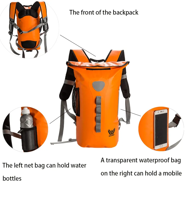 Factory High Quality 500D PVC Tarpaulin Outdoor Hiking Camping Waterproof Dry Bag Backpack