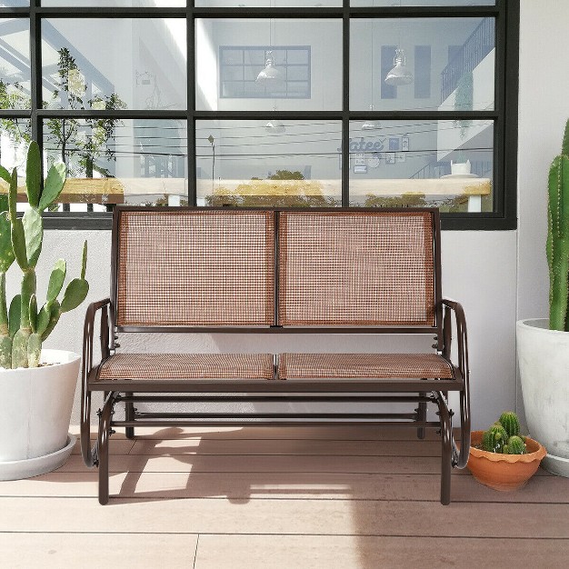 Costway Patio Swing Glider Bench Loveseat Rocking Chair Backyard Poolside