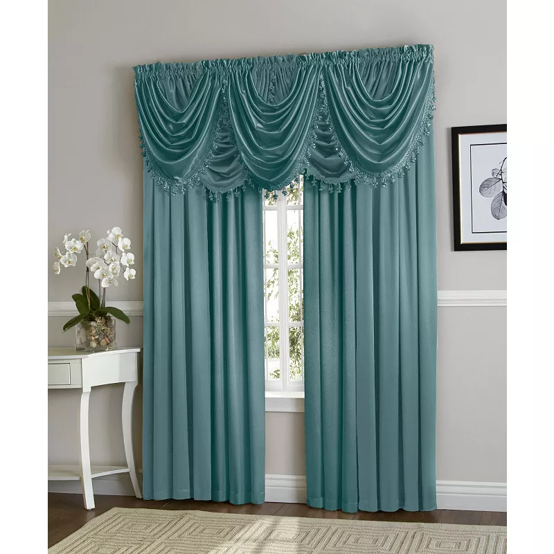 Kate Aurora Ultra Lux Faux Silk Regency Crinkle Rod Pocket Semi Sheer Single Curtain Panel