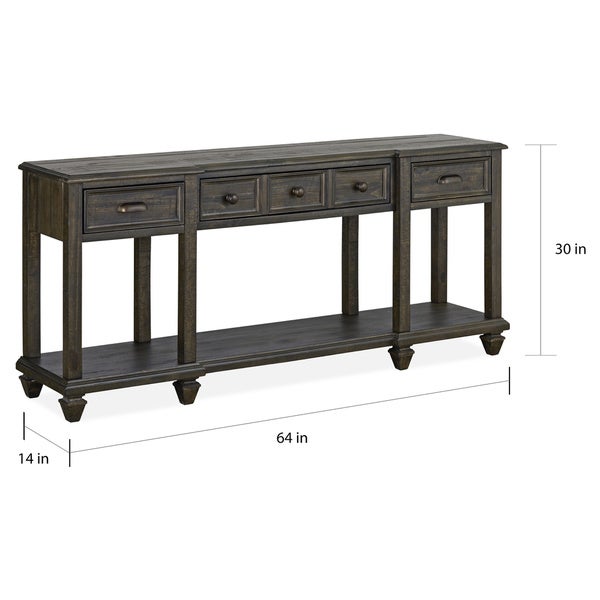 Burkhardt Traditional Rustic Peppercorn Entryway Sofa Table