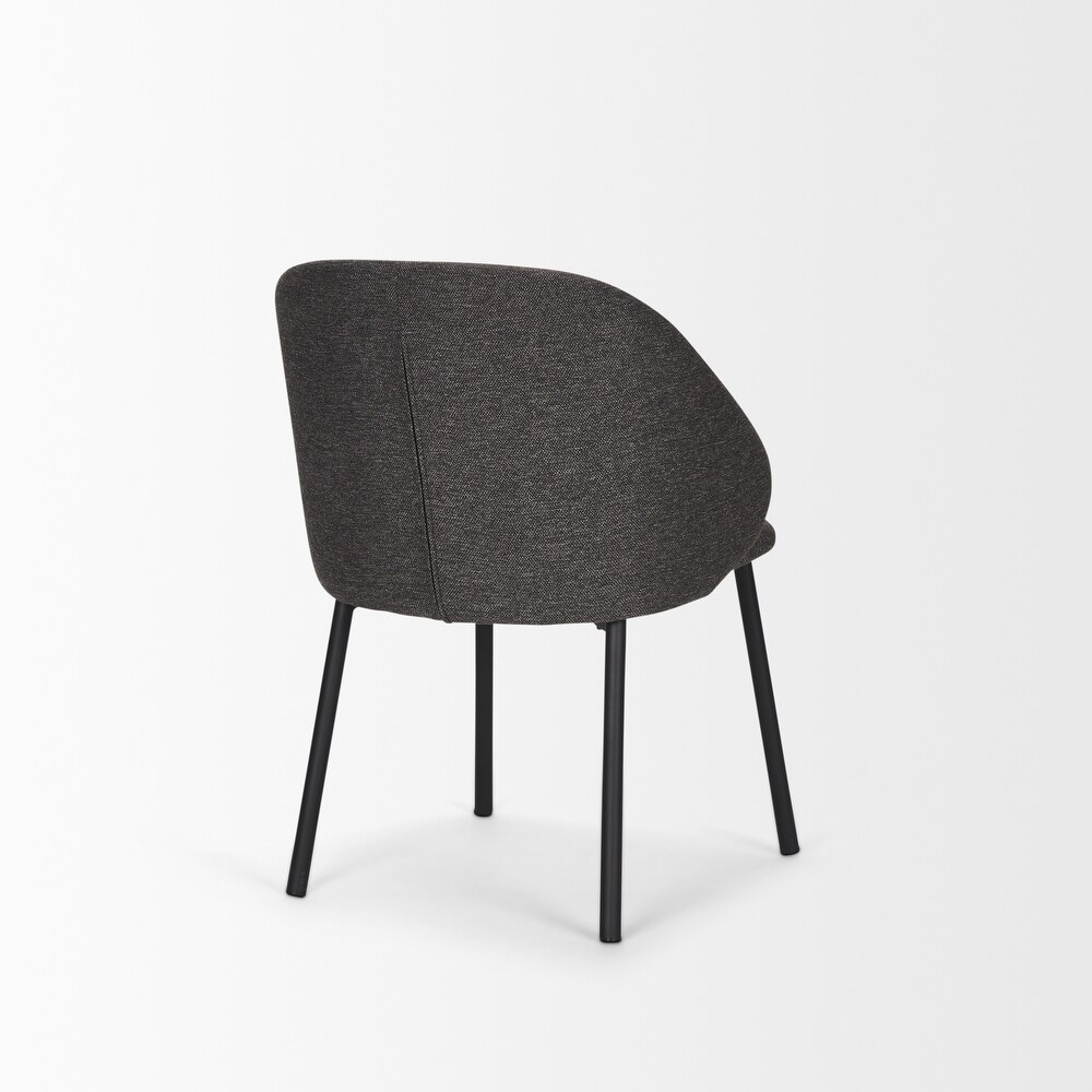 Shannon Dining Chair w/ Gray Fabric   Matte Black Metal