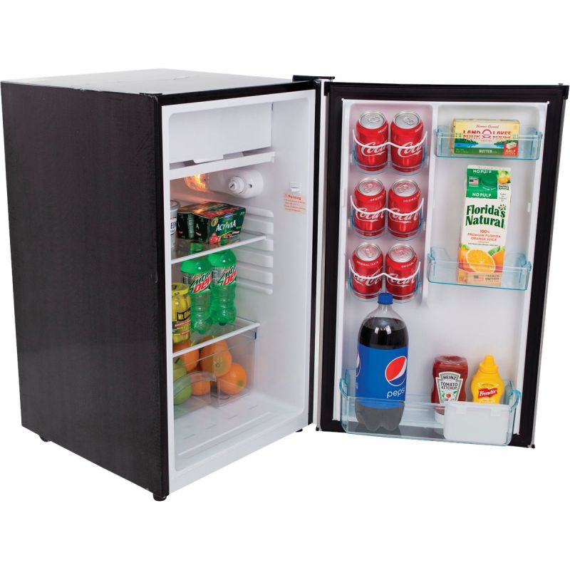 Avanti 4.4 Cu. Ft. Counter High Refrigerator 4.4 Cu. Ft. Black Cabinet Stainless Steel Front