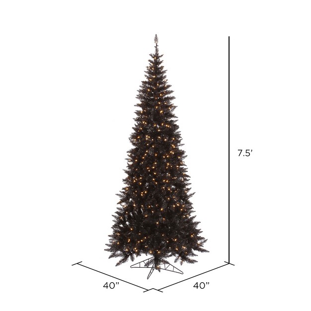 Vickerman Black Fir Slim Artificial Christmas Tree