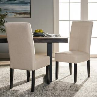 Noble House Pertica Natural Plain T-Stitch Dining Chairs (Set of 2) 165