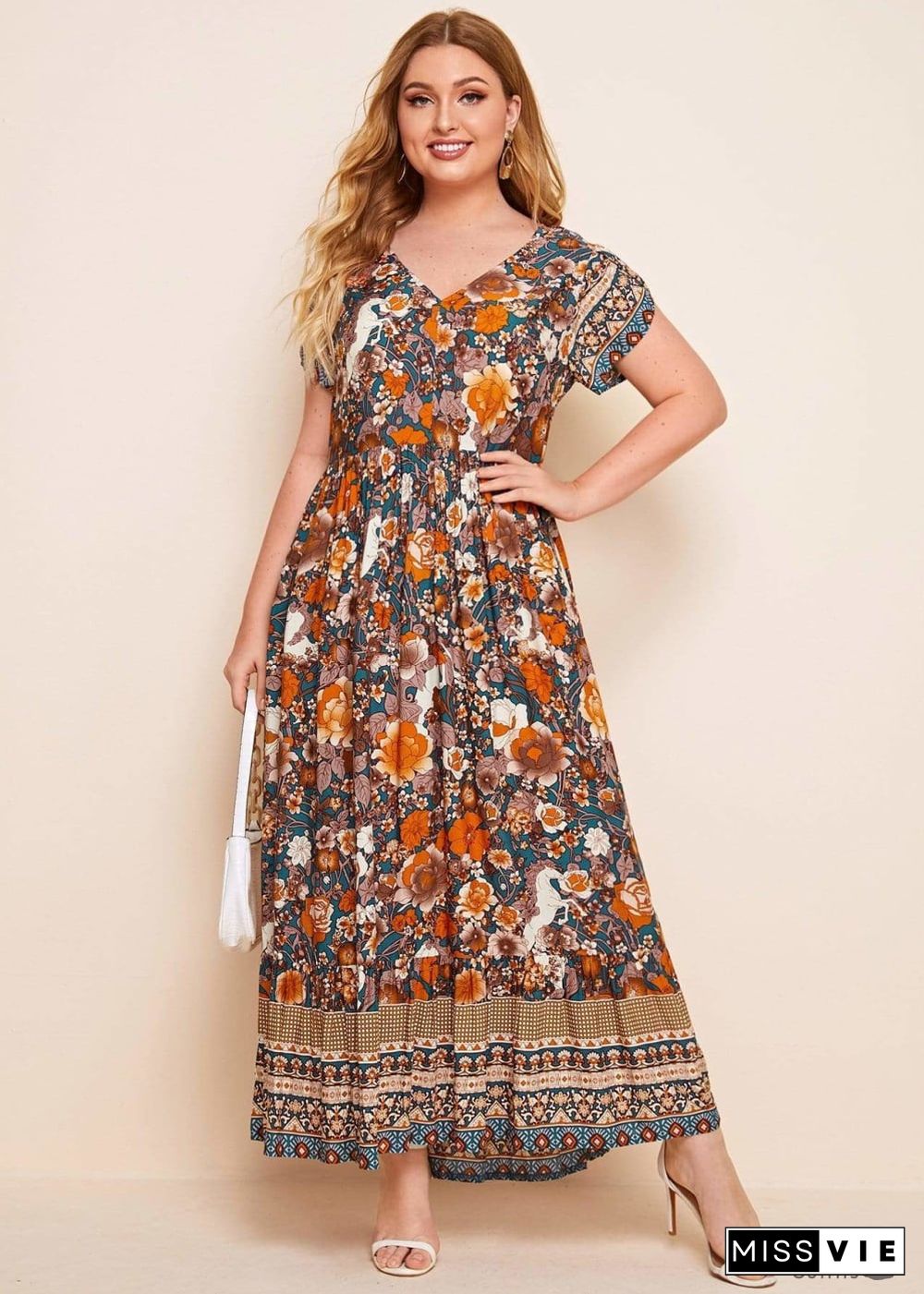 Boho Plus Size Nelly Maxi Dress For Women