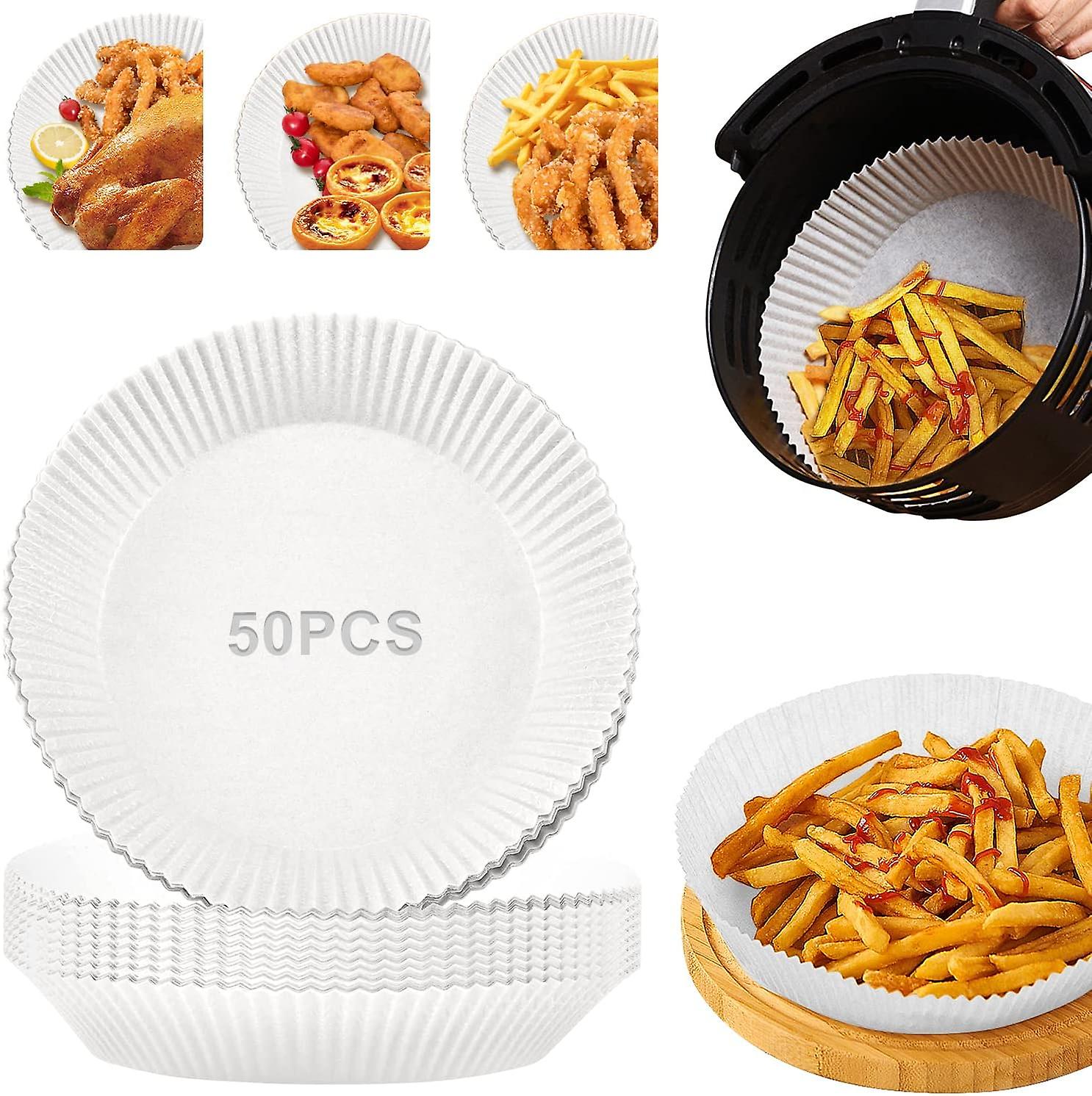 50pcs Air Fryer Disposable Paper Liner - 6.3 Inch Parchment Paper For Air Fryer Baking，microwave Oven，non-stick Air Fryer Paper Liners，food Grade Cook