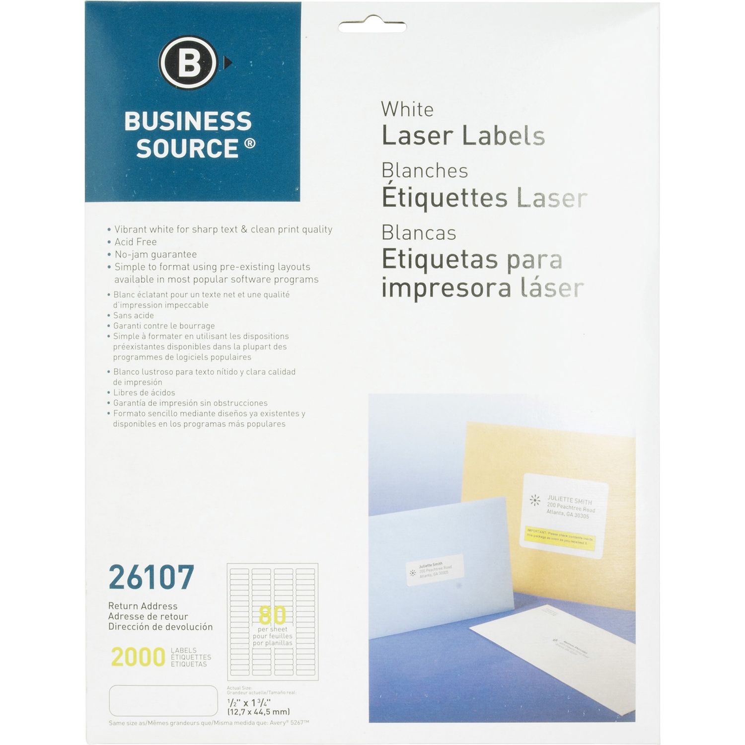 Address Laser Labels by Business Source BSN26107