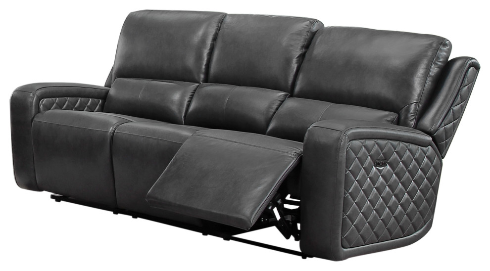 Dean Leather Power Reclining Sofa  Power Headrest   Contemporary   Sofas   by Abbyson Living  Houzz