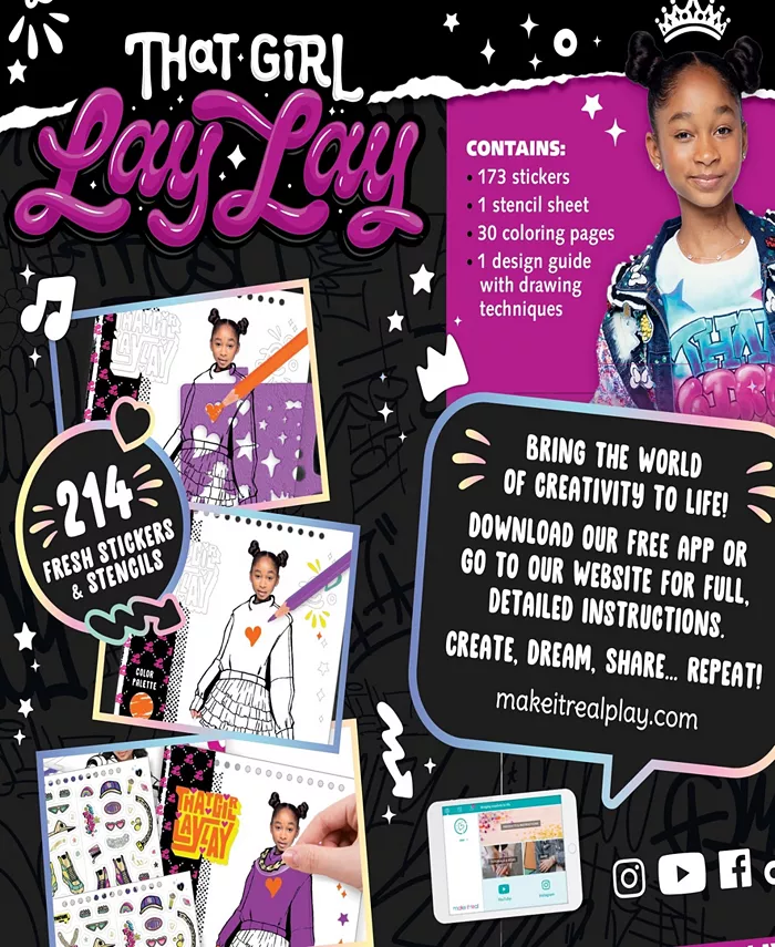 That Girl Lay Lay Fashion Design Sketchbook Make It Real  Nickelodeon  includes 214 Stickers Stencils  Draw Sketch Create  Fashion Coloring Book  Tweens Girls