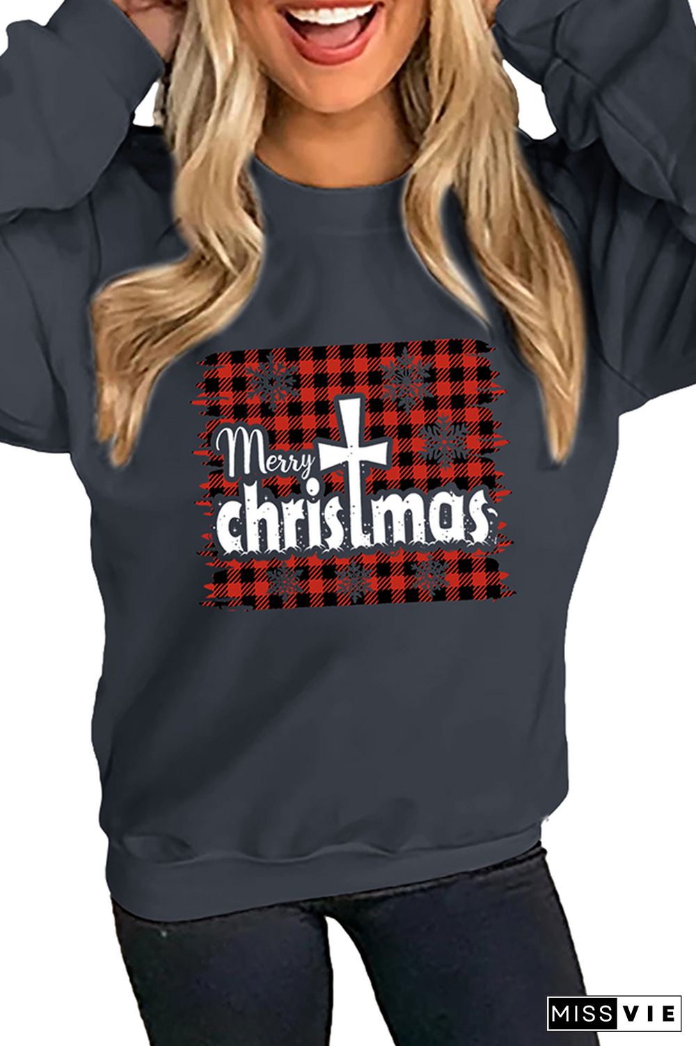 Christmas Cross Pullover Longsleeve Sweatshirt Wholesale