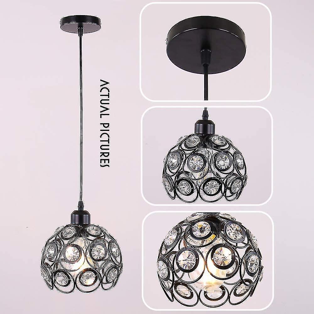 Crystal Pendant Light Metal Hanging Light Fixture Modern Crystal Chandelier Lampshade Hallway Ceilin