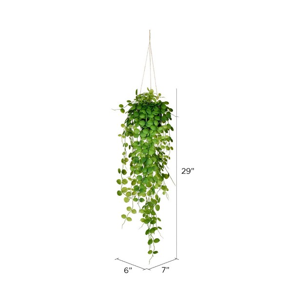 Artificial Green Mini Leaf Ivy In Hanging Pot