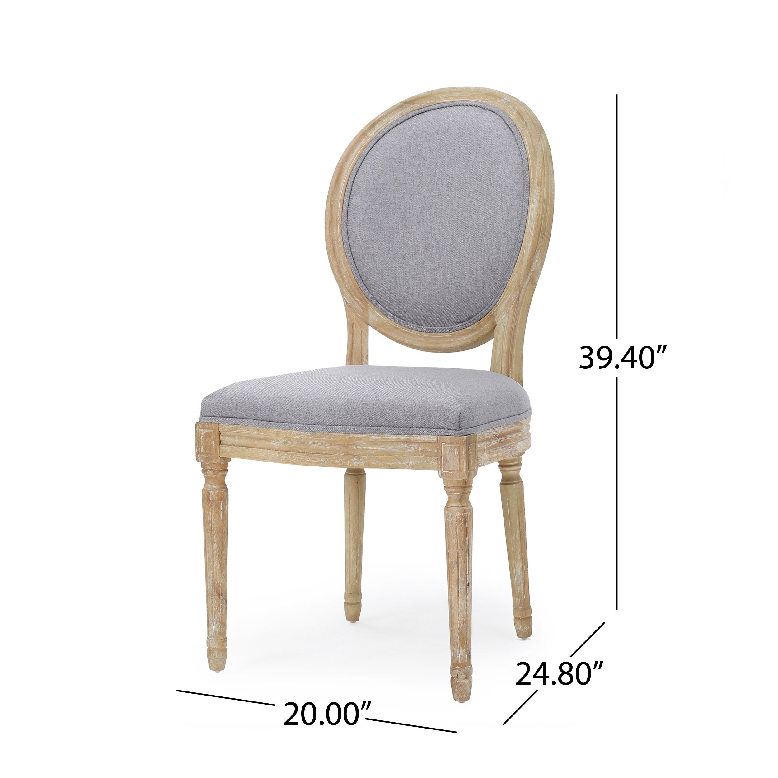 Phinnaeus French Country Fabric Dining Chairs (Set of 2)