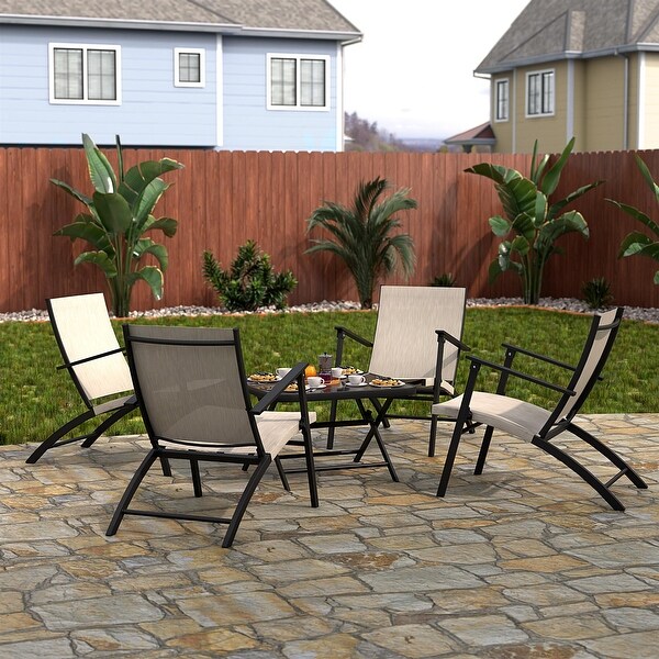 COSCO 5Piece Outdoor Folding Sling Chat Set