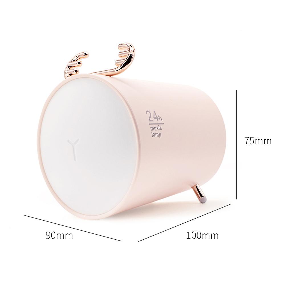 Night Light Leds Music Lamp Music Player Rechargeable Bt Speaker 3 Brightness Levels Fashion Deer Horn Baby Nightlight For Kids Living Room Bedroom Be