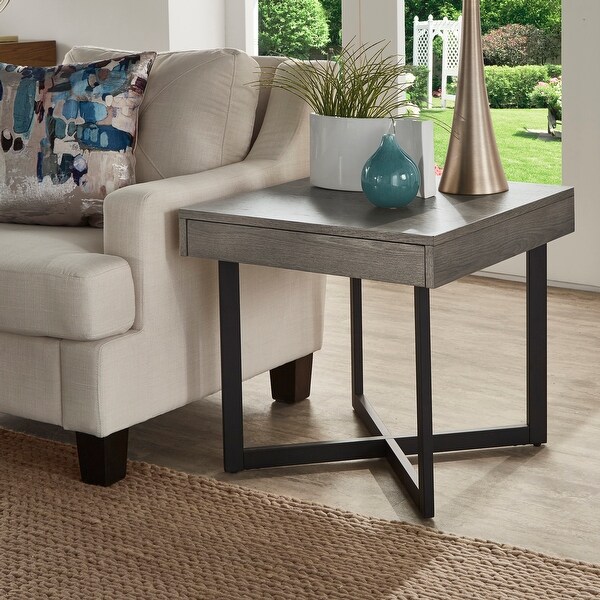 Eldersley Wood Finish End Table with One Drawer by iNSPIRE Q Modern