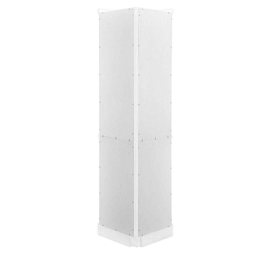 JHCA0012 Back-White Lighted Corner Curio Cabinet With Mirror V2-JHCA0012-WT