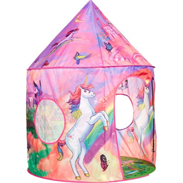 unicorn play tent playhouse | incredibly detailed magical unicorn design for indoor and outdoor fun, imaginative games & gift | foldable playhouse toy + carry bag for boys & girls | by imagenius toys