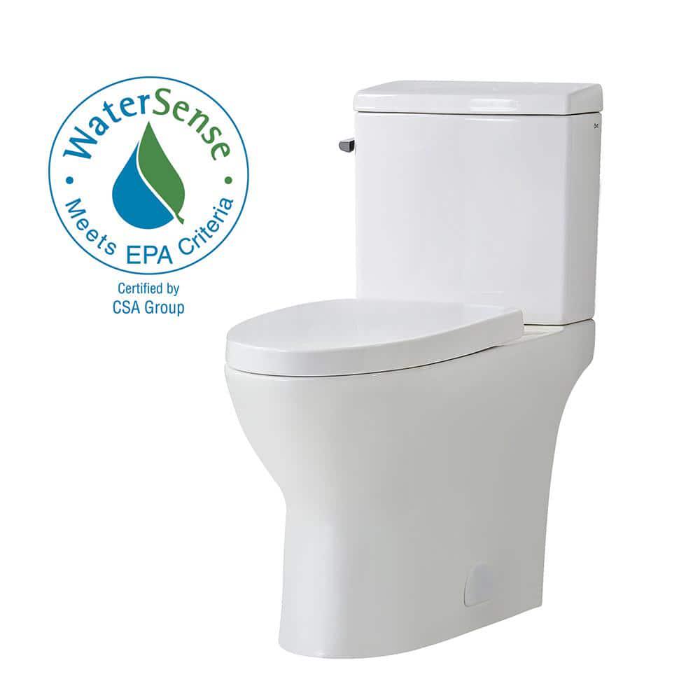 Glacier Bay Caspian 2Piece 1116 GPF Dual Flush Elongated Toilet in White Seat Included