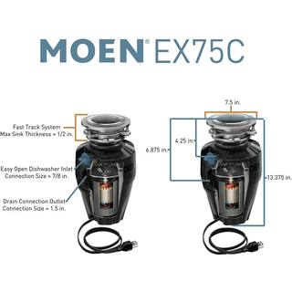 MOEN Host Series 34 HP Continuous Feed Space Saving Garbage Disposal with Sound Reduction and Universal Mount (2-Pack) TEX75C-2PK