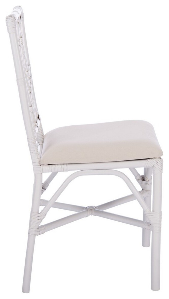 Hannah Arm Chair With Cushion White Set 2   Tropical   Armchairs And Accent Chairs   by Peachtree Fine Furniture  Houzz