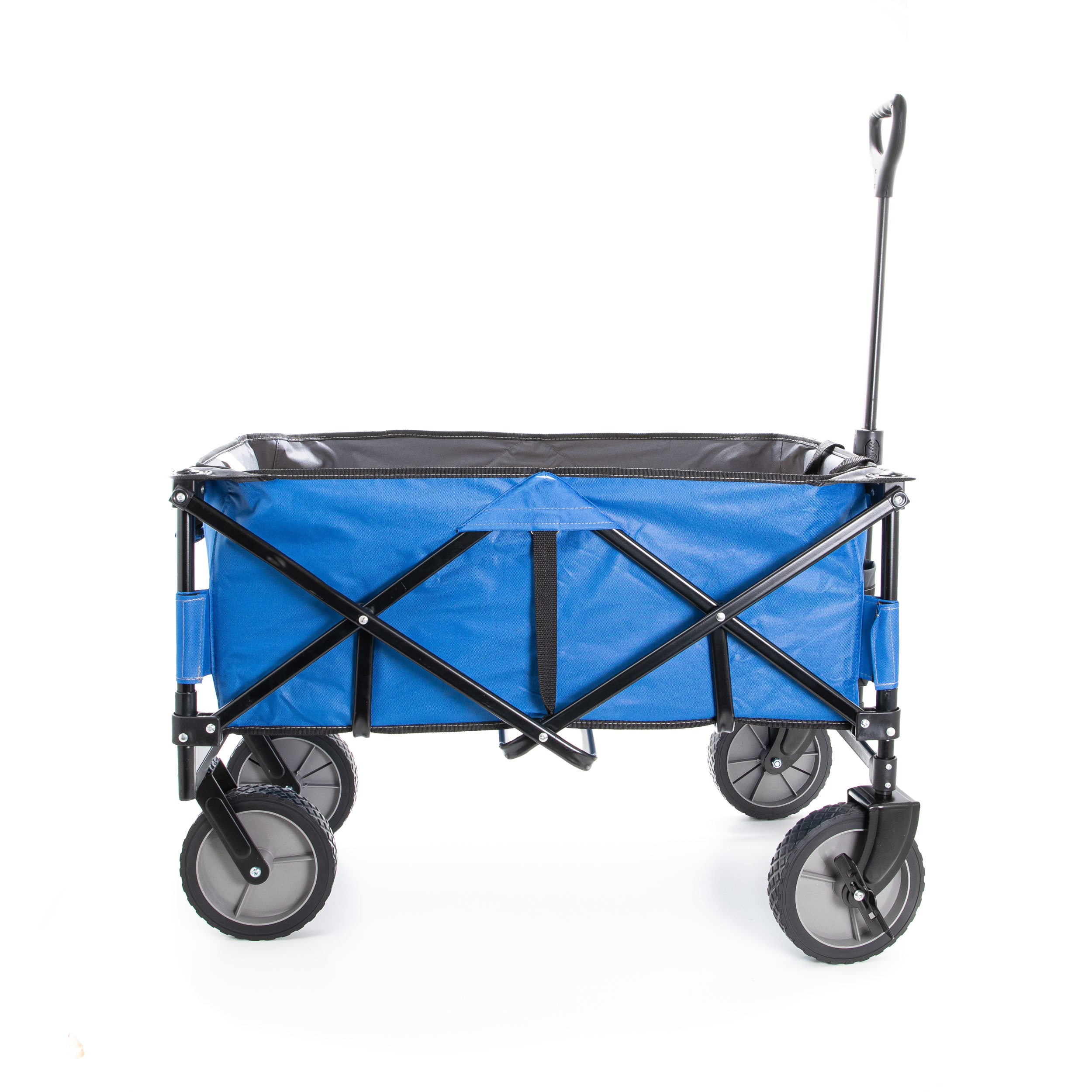 Collapsible Storage Cart, Folding Utility Wagon, Holds up to 176 lbs., Blue