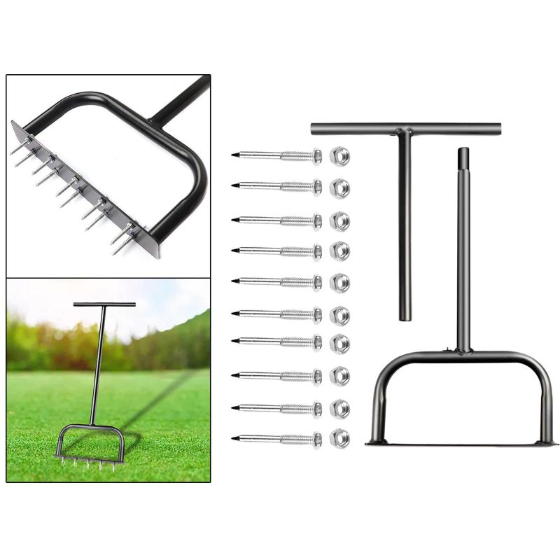 Lawn Aerator Runoff W/ Wrench Grass Dethatching Weed Puller Lawn Carbon Steel for Standup