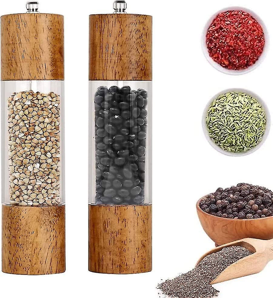 Pepper Mill And Salt Mill Set， 8 Inch Manual Salt Pepper Mill Pepper Shaker Set