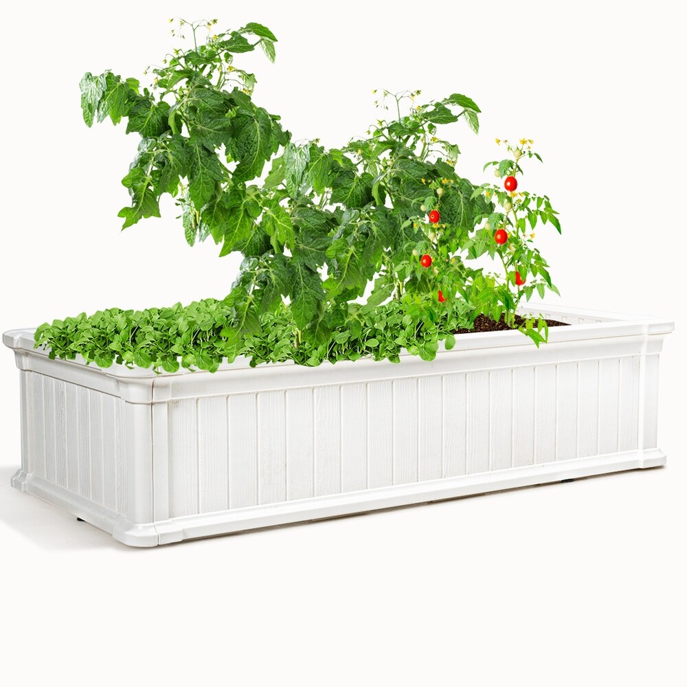 48''x24''Raised Garden Bed Rectangle Plant Box Planter Flower